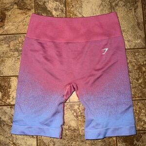 Gymshark Pink and Blue Ombre Athletic Shorts